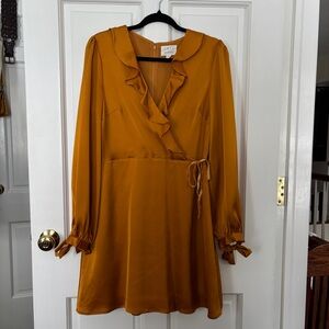 Lost + Wander gold orange satiny dress